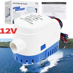 Bomba de agua sumergible automática para sentina de barco 12V 1100GPH con interruptor de flotador Bulit-in - Imagen 1 de 6