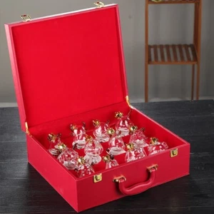 Chinese Zodiac Animals Wine & Whiskey Decanter Set Table Bar Glassware w/ Case - Picture 1 of 13