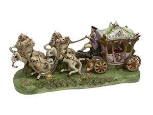 50er Jahre Capodimonte Porzellan Pferdekutsche Royal Cinderella Italien - Bild 1 von 13