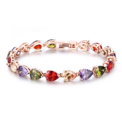 Increíbles pulseras encantadoras de cuarzo granate de peridoto amatista lágrima de 7*5 mm Foto 1 de 4