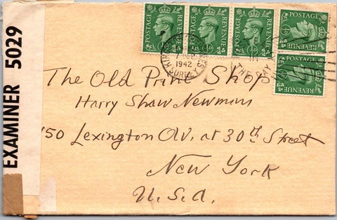 1942 England - Censor Cover - Kingston Upon Thames - F38475 Cover