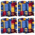 X4 Large Bohemian Vintage Classic English Red Blue Yellow Cushion Covers 18X18"