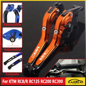 For KTM RC8/R RC125 RC200 RC390 Folding Extendable Brake Clutch Lever Levers