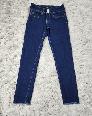 Pantalones de mezclilla elásticos de tiro medio lavado oscuro ajustados talla 5 talla 5 de mezclilla Raw 7 Foto 1 de 4