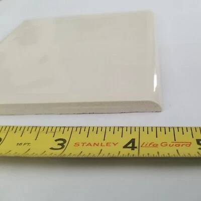 1 Миндаль Bullnose волнистая полированная поверхность 4-3/8» глянцевая керамическая плитка Флорида новый  - Изображение 1 из 4