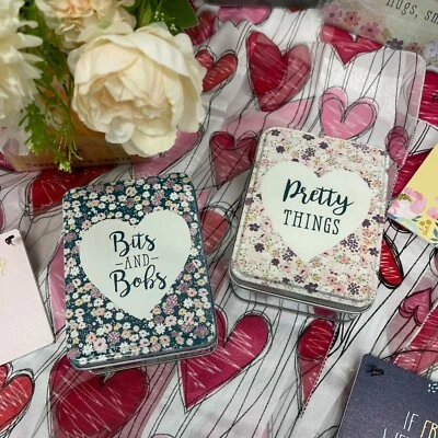 Floral Mothers Day Mum Metal Storage Trinket Jewellery Sewing Pins Tin Case Gift - Image 1 of 3