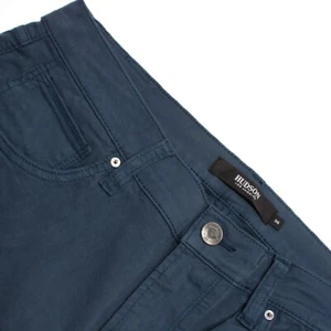 Hudson NWT 5 Pocket Jean Cut Pants Size 36 US Blake Slim Solid Blue Cotton Blend - Picture 1 of 13