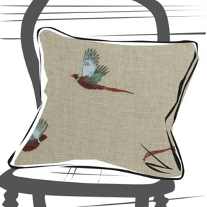 Sophie Allport Pheasant Cushion 16x16" - Picture 1 of 2