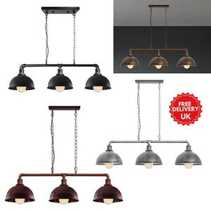 3-Wege Pendelleuchte Industrie Retro Hängekette Hängelampe 3 Köpfe Deckenlampe - Bild 1 von 30