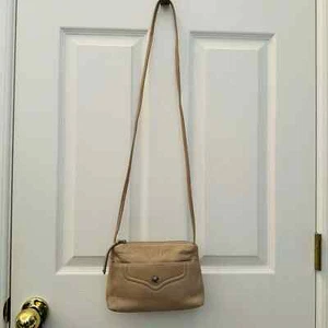 Stone Mountain Womens Leather Cream Crossbody Neutral Bag Purse Abby Mini Chino  - Picture 1 of 12