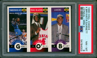1996-97 UD Collector's Choice Kobe Bryant Jermaine O'Neal radiocontrol Kevin Garnett PSA 8 Foto 1 de 2