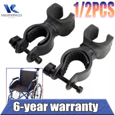 Walking Stick Crutch Holder Securely Fix Holder Clip For Wheelchair Elderly - Image 1 of 4
