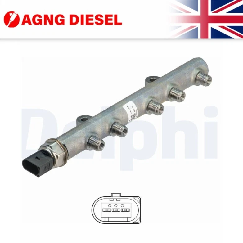 Delphi High Pressure Fuel Rail 28231471 For Hyundai H1 i800 2.5 CRDI 31400-4A700 - Image 1 of 1