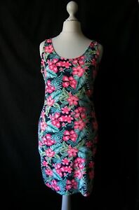 6ixty8ighty Tropical print  Sleeveless Bodycon Jersey Summer Dress- Petite XS/S