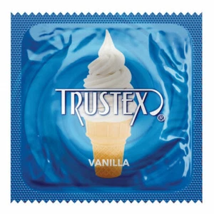 Trustex Vanilla Flavored Lubricated Latex Condoms Bulk + Silver Pocket Case - Picture 1 of 4