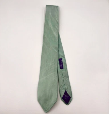 Corbata Ralph Lauren Etiqueta Púrpura Azul Aqua Cuadros Seda Hecha a Mano en Italia Foto 1 de 4