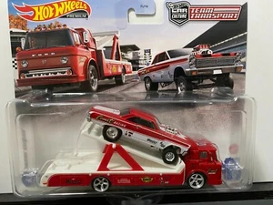 HOT WHEELS TEAM TRANSPORT 1965 MERCURY COMET CYCLONE & FORD C-600 TRANSPORT RED - Picture 1 of 2