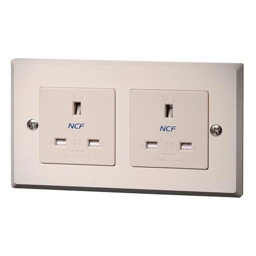Furutech FP-1363-D NCF Rhodium Duplex UK Wall Socket - Image 1 of 1