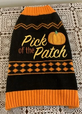 Bootique Halloween Pumpkin Dog Sweater Medium Pick Of The Patch  - Image 1 of 4