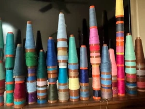 100 cones of spun polyester thread various colors as shown in picture - Picture 1 of 2