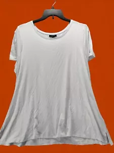 Alfani Plus Top Crew- Neck White SZ 2X Short Sleeve M0046 - Picture 1 of 5