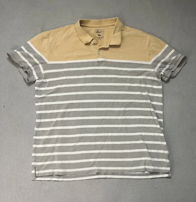 Camiseta para hombre GH Bass 1/4 botones a rayas gris naranja talla XL manga corta Foto 1 de 4