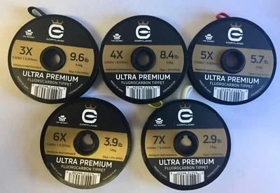TOP SECRET CORTLAND Cortland Top Secret 30 yd Ultra Premium Fluorocarbon Fly Fishing Tippet Options