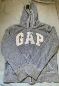 GAP Girls Gray Fleece Hoody Sequined Zip up Front Size 12 jl - Picture 1 of 3