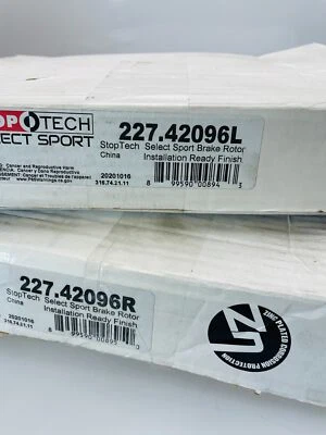 STOPTECH Street Select Slotted Drilled Brake Rotors 227.42096L and 227.42096R - Image 1 of 4