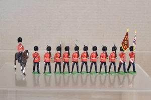 BRITAINS RE PAINTED GRENADIER GUARDS COLOUR PARTY with MOUNTED OFFICER ol - Picture 1 of 19
