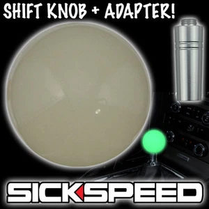 GREEN GLOW IN THE DARK SHIFT KNOB & ADAPTER FOR AUTO/AUTOMATIC SHIFTER K G2 - Picture 1 of 1