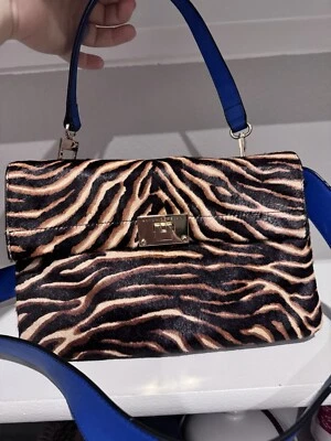 Antonio Melani Blue Leather Tiger Bag. Great Lightly Used Condition. - Image 1 of 4