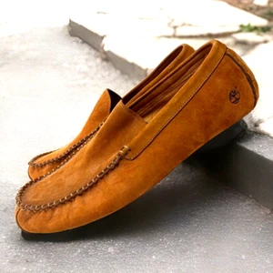 Mocasines de conducción informales Timberland para hombre talla 11,5 M cuero marrón sin cordones 83522. OSR - Imagen 1 de 12