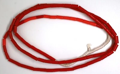 beau collier ancien vintage de perles de verre en forme de corail - Photo 1/3