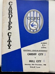 Cardiff City v Hull Div 2 programme 28 Dec 1968-69 inc Football League Review - Picture 1 of 2