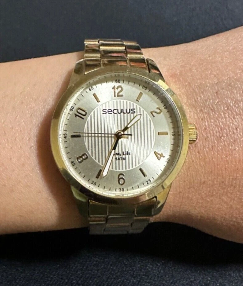 Vintage Women SECULUS Quartz Watch Gold tone 5TM Stainless Steel Water Resistent - Image 1 of 4