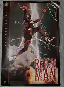 SEATTLE SONICS SHAWN KEMP SIGNED POSTER XRARE VINTAGE BP "READ 2" PROMO 36X24 A+ - Picture 1 of 6