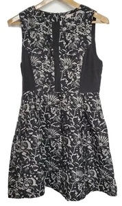 Forever-21 Contemporary Dress Black Silver Floral Junior Women M Thigh - Picture 1 of 10
