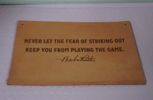 Magnolia Babe Ruth Quote Leather Sign 5x8 Baseball - Picture 1 of 4