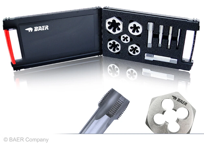 Gewindebohrer Schneidmutter Satz BAER Gewindeschneider Set G-Rohr BSP 1/8 - 3/4 - Bild 1 von 1