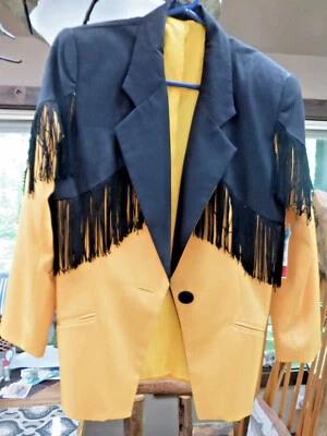 Chaqueta AMARILLA RAFAEL Flecos Vintage Nueva con Etiquetas Talla 12 Western Hecha en EE. UU. Foto 1 de 4