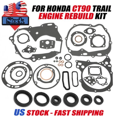 For Honda CT90 Trail 90 1966-1979 Complete Engine Rebuild Kit Gasket & Oil Seal - Image 1 of 4