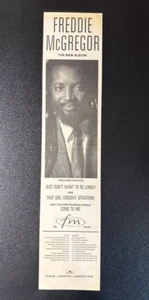 FREDDIE MCGREGOR - DON'T WANT TO BE L | 15X4" 1987 ORIGINAL MAGAZINE ADVERT L450 - Bild 1 von 1