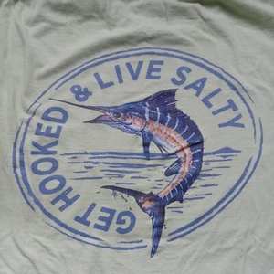 Salt Life Men's Size L Short Sleeve Tee Shirt Get Hooked Live Salty Clean! EUC - Picture 1 of 7