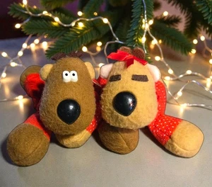 Vintage Weihnachten Plüsch Paar Randy und Ramona Rentier Hallmark Spielzeug 8 Zoll Stofftier Dekor - Bild 1 von 15