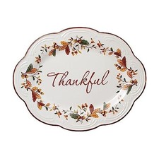 Pfaltzgraff Autumn Berry Small Oval Platter 10.5 inches Cream