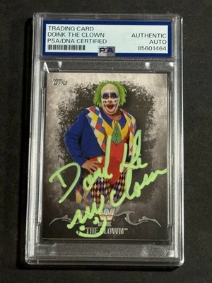DOINK THE CLOWN 2016 TOPPS WWE UNDISPUTED SIGNED AUTOGRAPHED CARD PSA/DNA - Image 1 of 2