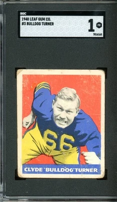 1948 LEAF #3 CLYDE BULLDOG TURNER SGC 1 BEARS RC HOF [G163] - Image 1 of 2