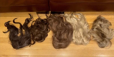 Pelucas de cabello humano para mujer usadas ~ Lote de 5 ~ Marrón/Rubio Foto 1 de 4