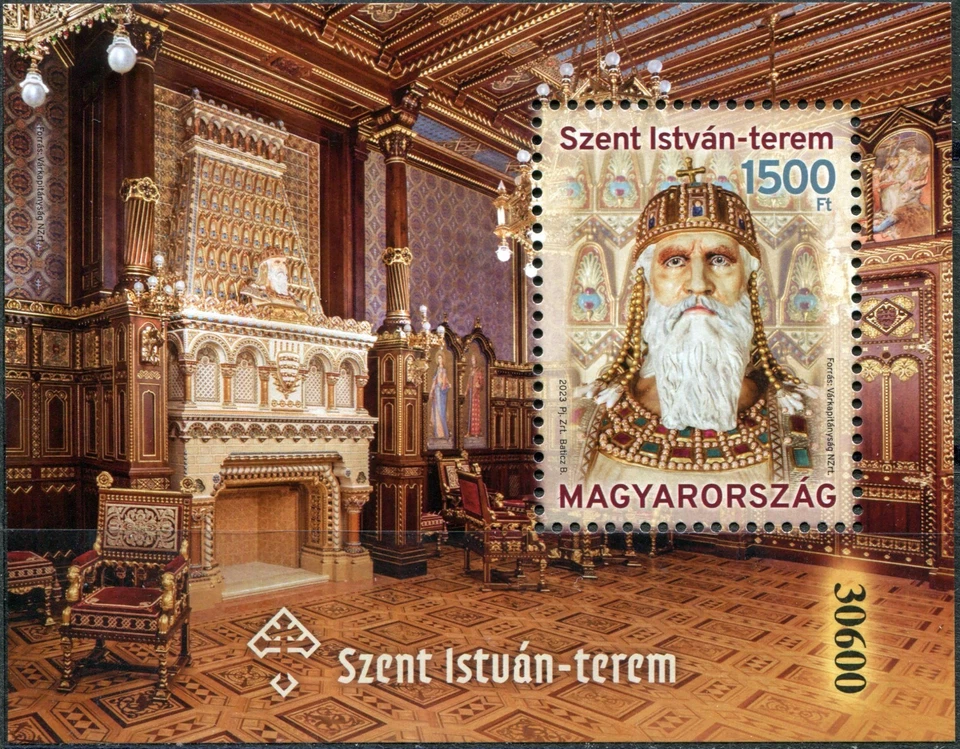 Hungary 2023. Saint Stephen's Hall, Budapest (MNH OG **) Souvenir Sheet - Image 1 of 1